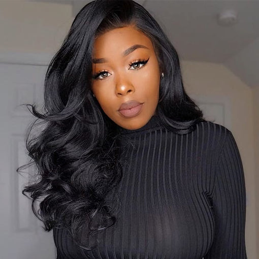 16 Inches Body Wave Natural Black 100% Brazilian Virgin Human Hair 360 Lace Wigs [I3HBW5520]