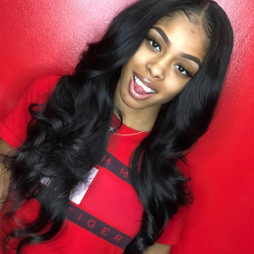22 Inches Body Wave Natural Black 100% Brazilian Virgin Human Hair Full Lace Wigs [IFHBW5560]