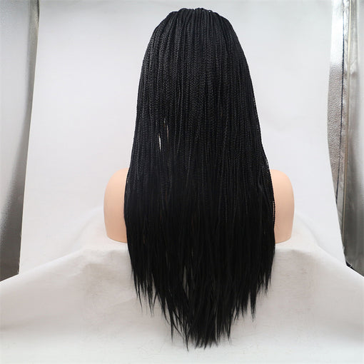 Black Braids Long Lace Front High Heat Resistant Fiber Synthetic Hair Wigs [ILS5639]