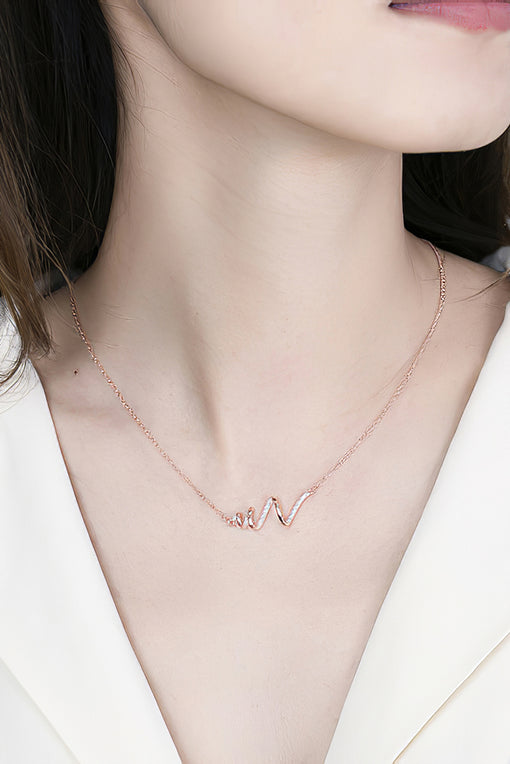 Heartbeat Simple Personality Silver Pendant Necklace [INLA246]