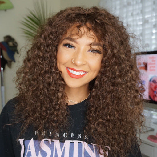16 Inches Curly #4 Medium Brown 100% Brazilian Virgin Human Hair 4