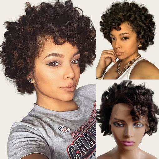 10 Inches Body Wave Natural Black 100% Brazilian Virgin Human Hair Full Lace Wigs [IFHBW5505]