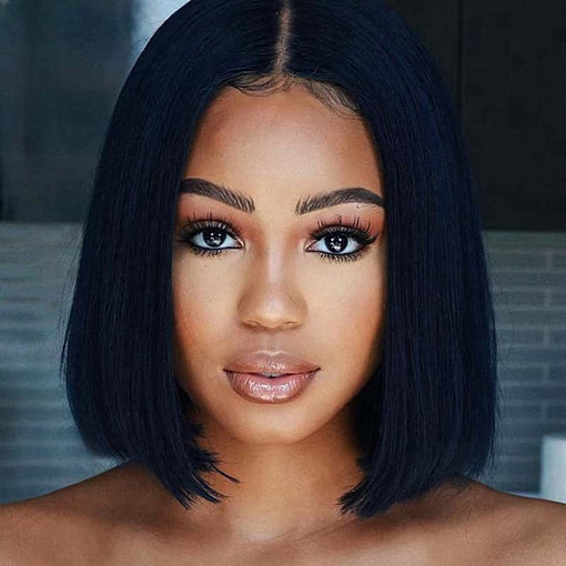 10 Inches Silky Straight Natural Black 100% Brazilian Virgin Human Hair Full Lace Wigs [IFHSS5506]