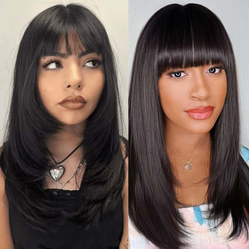 14 Inches Silky Straight Natural Black 100% Brazilian Virgin Human Hair Full Lace Wigs [IFHSS5525]