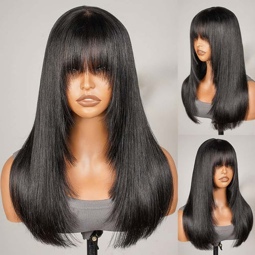 14 Inches Silky Straight Natural Black 100% Brazilian Virgin Human Hair Full Lace Wigs [IFHSS5525]