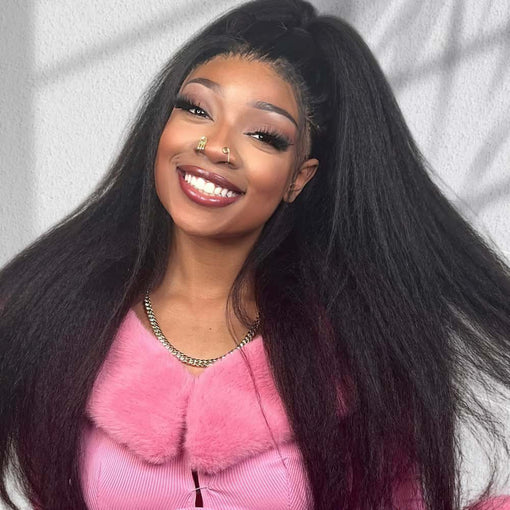 14 Inches Yaki Straight Natural Black 100% Brazilian Virgin Human Hair Full Lace Wigs [IFHYS5526]