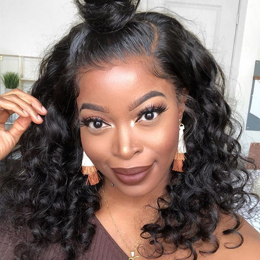 14 Inches Body Wave Natural Black 100% Brazilian Virgin Human Hair Full Lace Wigs [IFHBW5531]
