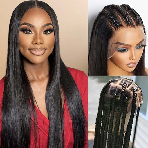 18 Inches Silky Straight Natural Black 100% Brazilian Virgin Human Hair Full Lace Wigs [IFHSS5543]