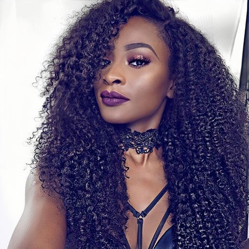 20 Inches Curly Natural Black 100% Brazilian Virgin Human Hair Full Lace Wigs [IFHCY5549]