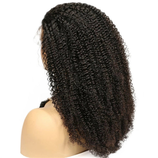 20 Inches Curly Natural Black 100% Brazilian Virgin Human Hair Full Lace Wigs [IFHCY5549]