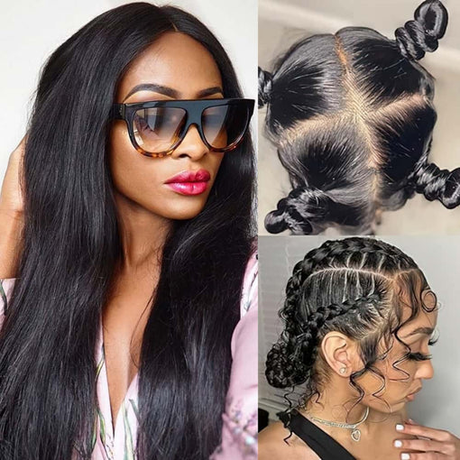 20 Inches Silky Straight Natural Black 100% Brazilian Virgin Human Hair Full Lace Wigs [IFHSS5550]