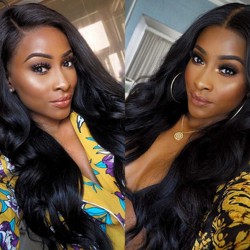 22 Inches Body Wave Natural Black 100% Brazilian Virgin Human Hair Full Lace Wigs [IFHBW5552]