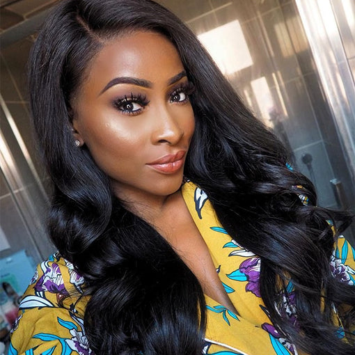 22 Inches Body Wave Natural Black 100% Brazilian Virgin Human Hair Full Lace Wigs [IFHBW5552]