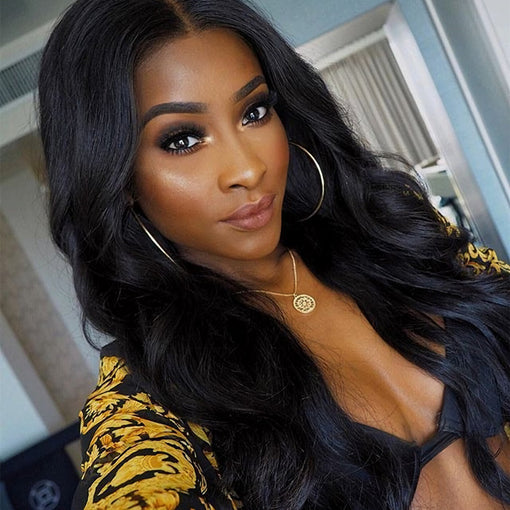 22 Inches Body Wave Natural Black 100% Brazilian Virgin Human Hair Full Lace Wigs [IFHBW5552]