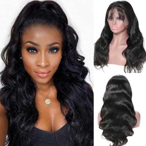 22 Inches Body Wave Natural Black 100% Brazilian Virgin Human Hair Full Lace Wigs [IFHBW5552]