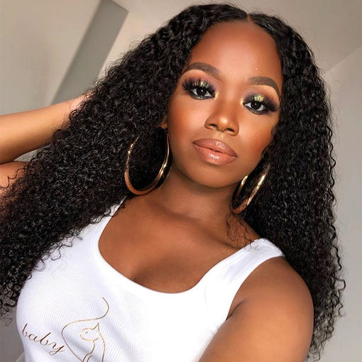 22 Inches Curly Natural Black 100% Brazilian Virgin Human Hair Full Lace Wigs [IFHCY5555]