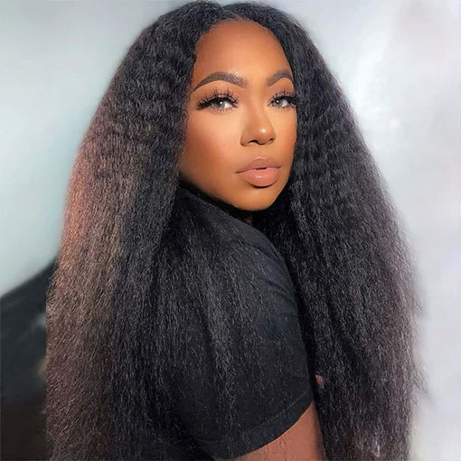 22 Inches Yaki Straight Natural Black 100% Brazilian Virgin Human Hair Full Lace Wigs [IFHYS5556]