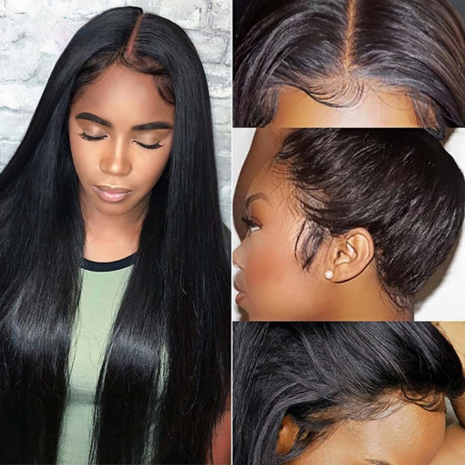 22 Inches Silky Straight Natural Black 100% Brazilian Virgin Human Hair Full Lace Wigs [IFHSS5557]