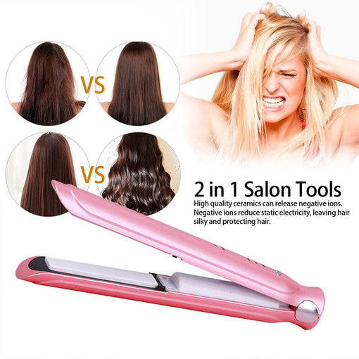 Cordless Mini Portable Hair Straightener USB Rechargeable 2600mAh [XNHS002]