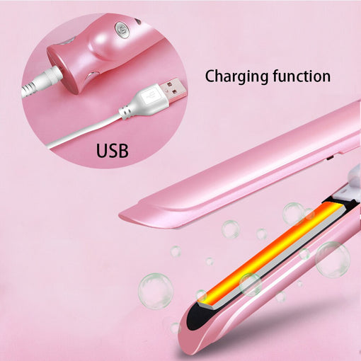 Cordless Mini Portable Hair Straightener USB Rechargeable 2600mAh [XNHS002]