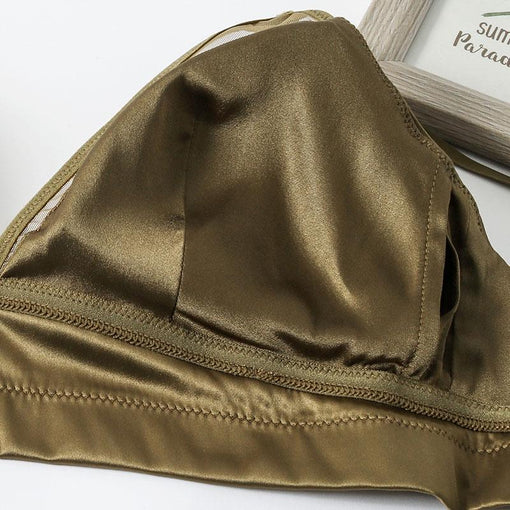 Unlined Comfortable Seamless Minimizer Breathable Sexy Mulberry Silk 3/4 Cup Wireless Underwear Bras & Bralettes [GDBR0036]