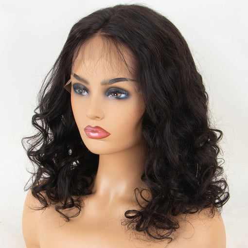 12 Inches Body Wave Natural Black 100% Brazilian Virgin Human Hair 360 Lace Wigs [I3HBW5510]