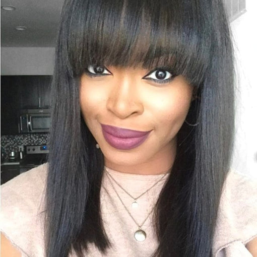 14 Inches Silky Straight Natural Black 100% Brazilian Virgin Human Hair Full Lace Wigs [IFHSS5525]