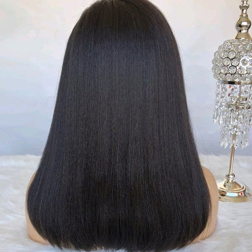 14 Inches Yaki Straight Natural Black 100% Brazilian Virgin Human Hair 4