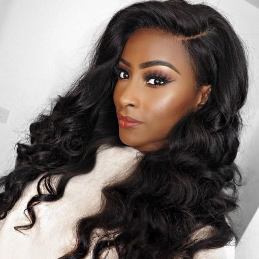 18 Inches Body Wave Natural Black 100% Brazilian Virgin Human Hair Full Lace Wigs [IFHBW5539]
