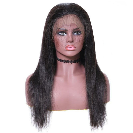 18 Inches Silky Straight Natural Black 100% Brazilian Virgin Human Hair 360 Lace Wigs [I3HSS5543]