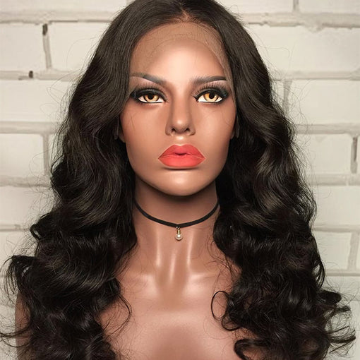 20 Inches Body Wave Natural Black 100% Brazilian Virgin Human Hair Full Lace Wigs [IFHBW5546]