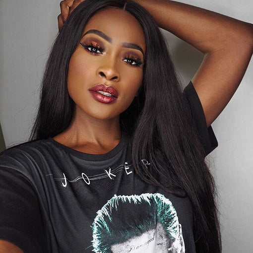 20 Inches Silky Straight Natural Black 100% Brazilian Virgin Human Hair 360 Lace Wigs [I3HSS5550]