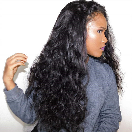 22 Inches Body Wave Natural Black 100% Brazilian Virgin Human Hair Full Lace Wigs [IFHBW5551]
