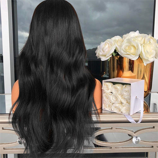 22 Inches Body Wave Natural Black 100% Brazilian Virgin Human Hair 360 Lace Wigs [I3HBW5552]