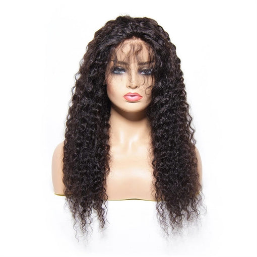 22 Inches Curly Natural Black 100% Brazilian Virgin Human Hair 360 Lace Wigs [I3HCY5555]