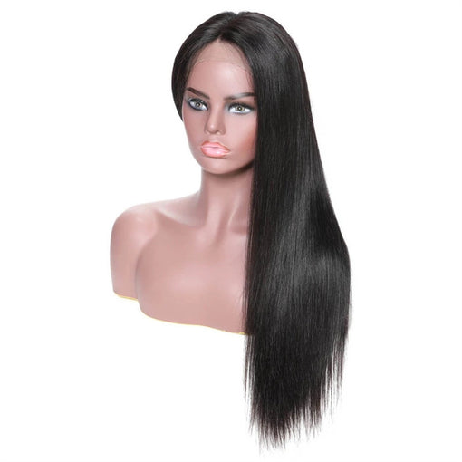 22 Inches Silky Straight Natural Black 100% Brazilian Virgin Human Hair 360 Lace Wigs [I3HSS5557]