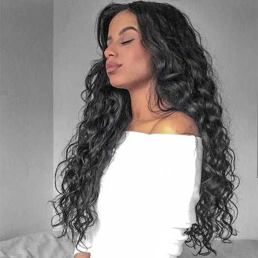 22 Inches Body Wave Natural Black 100% Brazilian Virgin Human Hair 360 Lace Wigs [I3HBW5559]