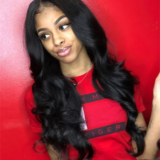22 Inches Body Wave Natural Black 100% Brazilian Virgin Human Hair Full Lace Wigs [IFHBW5560]