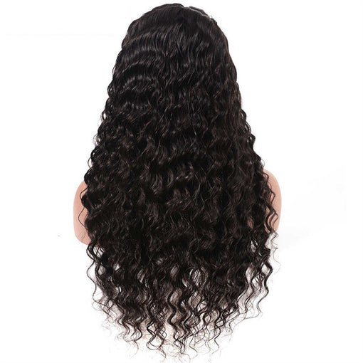 22 Inches Deep Wave Natural Black 100% Brazilian Virgin Human Hair Full Lace Wigs [IFHDW5562]