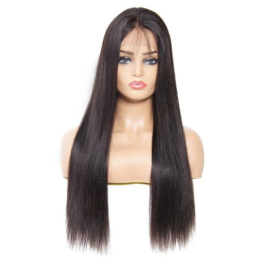 22 Inches Silky Straight Natural Black 100% Brazilian Virgin Human Hair 360 Lace Wigs [I3HSS5563]