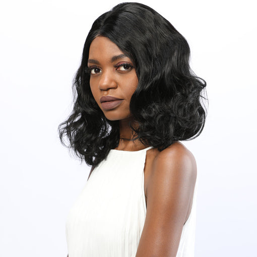 14 Inches Body Wave Medium-length Premium Human Hair Lace Front Wigs [ILHBW5602]