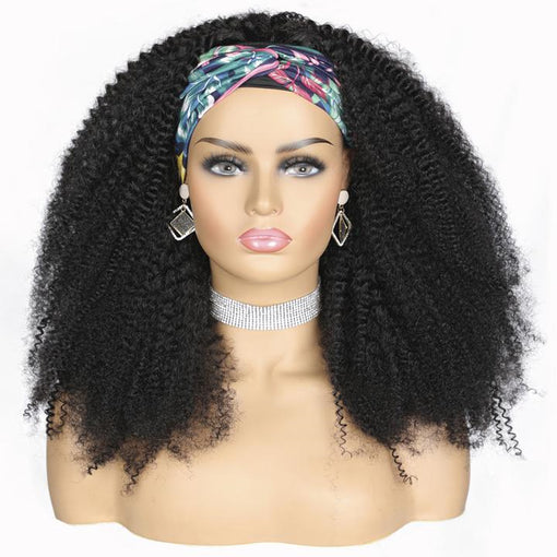 Afro kinky Curly Headband Premium Human Hair Wigs [IHBCY5615]