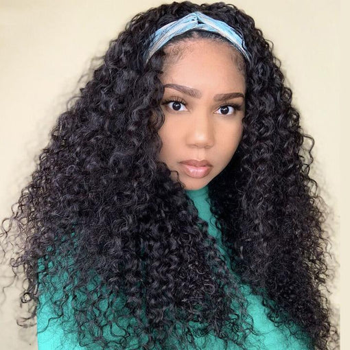 Curly Headband Premium Human Hair Wigs [IHBCY5617]