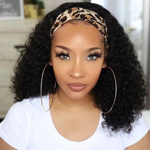 Afro Curly Headband Premium Human Hair Wigs [IHBCY5623]