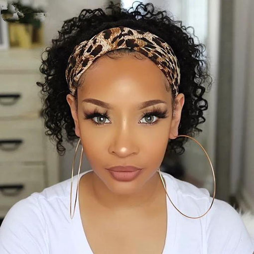 Afro Curly Headband Premium Human Hair Wigs [IHBCY5623]
