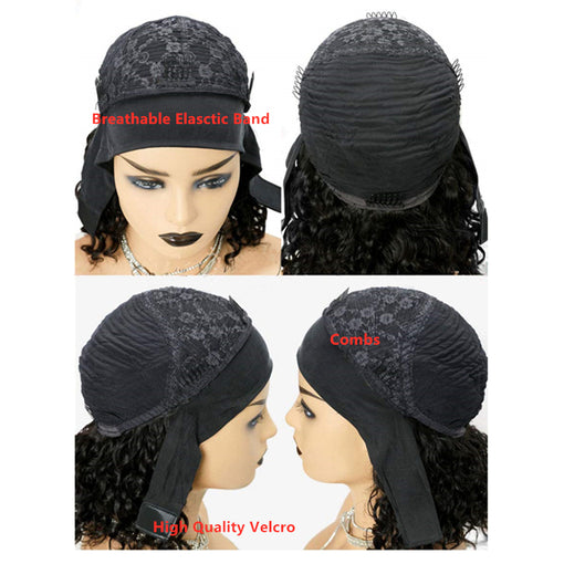 Afro Curly Headband Premium Human Hair Wigs [IHBCY5623]