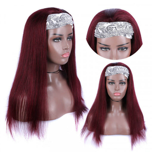 #99J Silky Straight Headband Premium Human Hair Wigs [IHBSS5627]