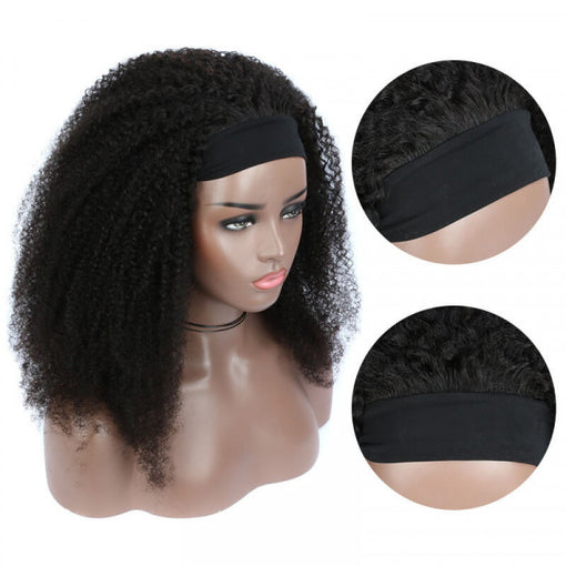 Afro Curly Headband Premium Human Hair Wigs [IHBCY5631]