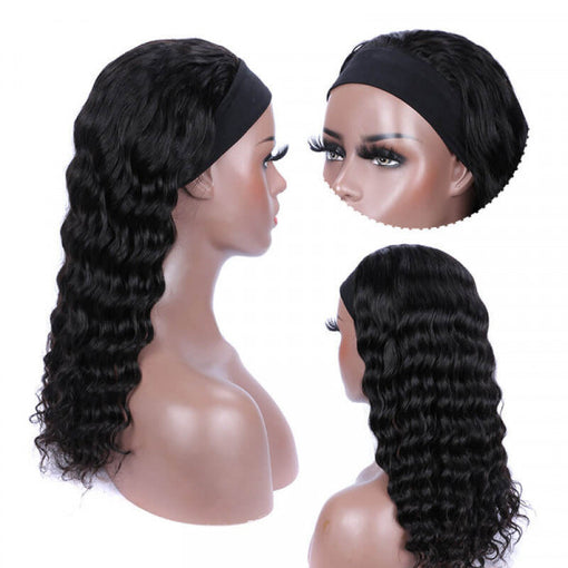 Natural Water Wave Headband Premium Human Hair Wigs [IHBWW5632]