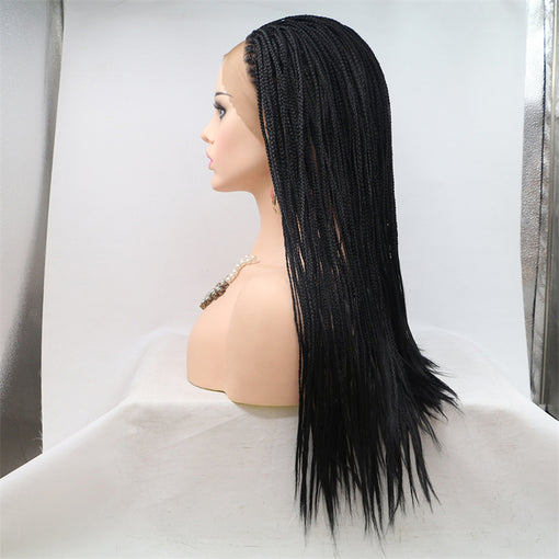 Black Braids Long Lace Front High Heat Resistant Fiber Synthetic Hair Wigs [ILS5639]